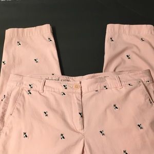 Talbots Weekend Chino pink w/Blk & White Bull Dogs